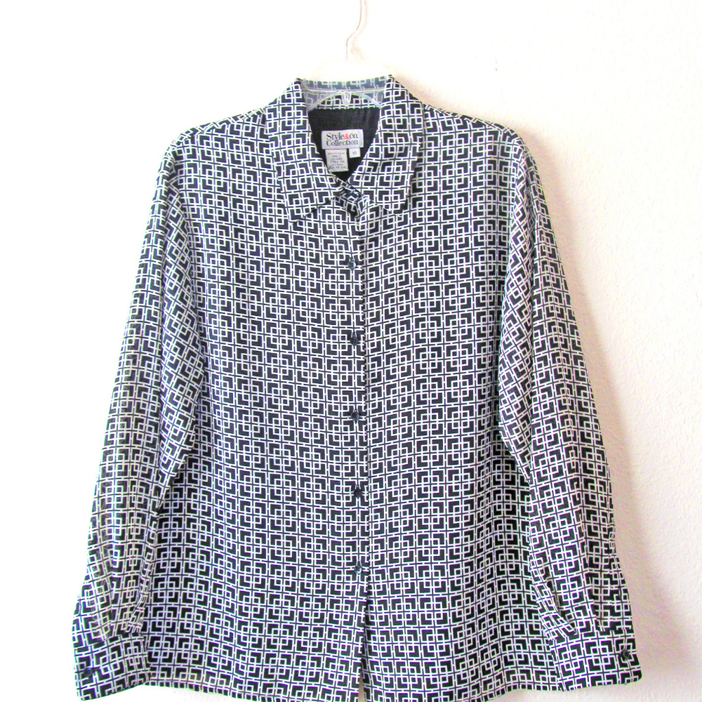 Black & White Graphic Print Blouse / Style and Co.